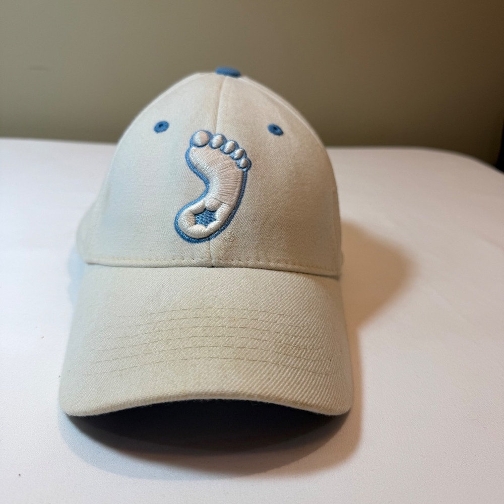 UNC Tar Heels Top of the World One-Fit Hat Cream Blue Foot Logo Mens OSFA